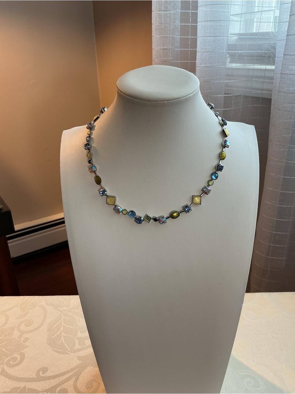 Lia Sophia Multi-Gemstone Silver Tone Necklace